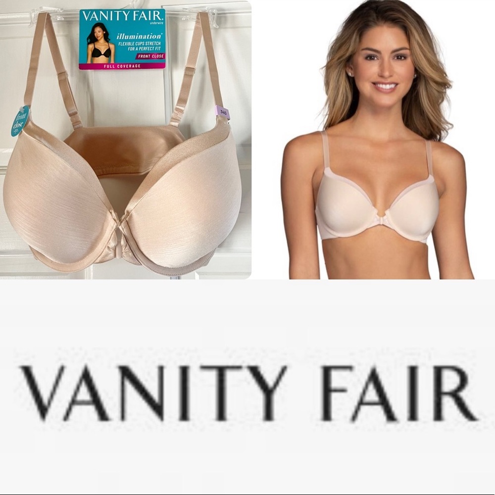 Vanity Fair Bra Front-Closure Illumination 3-Way Convertible Bra Size 34D